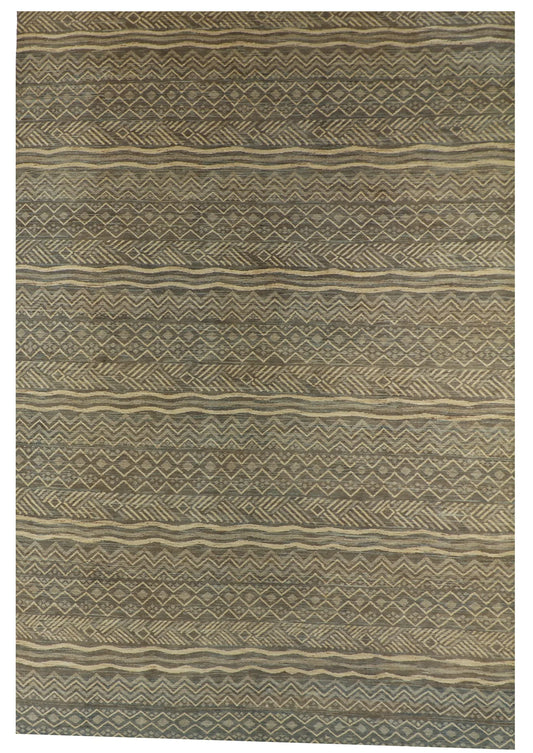 9.9 x 14.2 - Mountain Modern Wool Western Rectangle - Finest Hand-Knotted Quality Wool — 60921