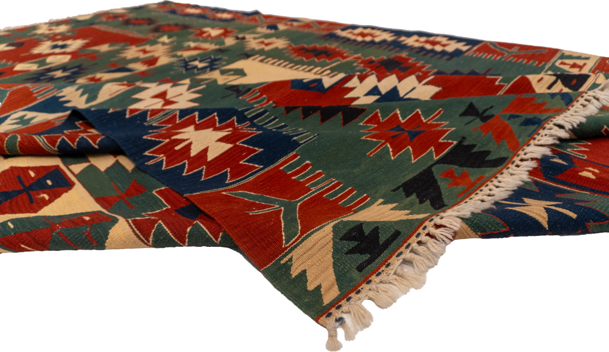 W 8.1 L 11.10 Kilim 100% Wool Hand-Woven All-Over Design - 60933