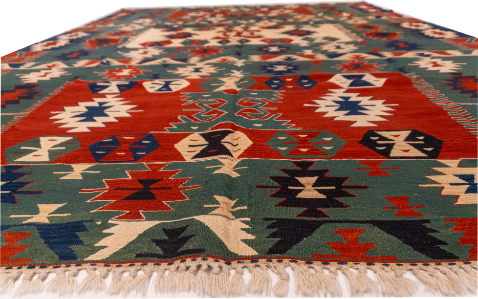 W 8.1 L 11.10 Kilim 100% Wool Hand-Woven All-Over Design - 60933