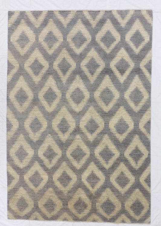 9x12 - Modern Fine/Wool All Over Rectangle - Hand Knotted Rug — 60938