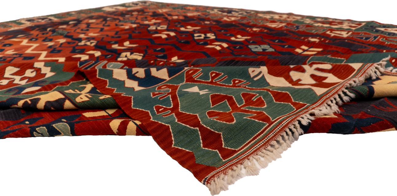 W 10 - L 13.2 - Kilim Wool All Over Rectangle - Finest Hand-Made Quality Wool - 60943