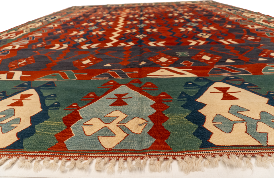 W 10 - L 13.2 - Kilim Wool All Over Rectangle - Finest Hand-Made Quality Wool - 60943