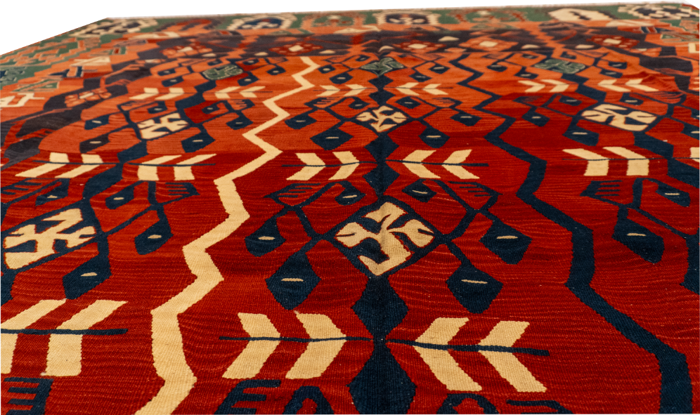 W 10 - L 13.2 - Kilim Wool All Over Rectangle - Finest Hand-Made Quality Wool - 60943