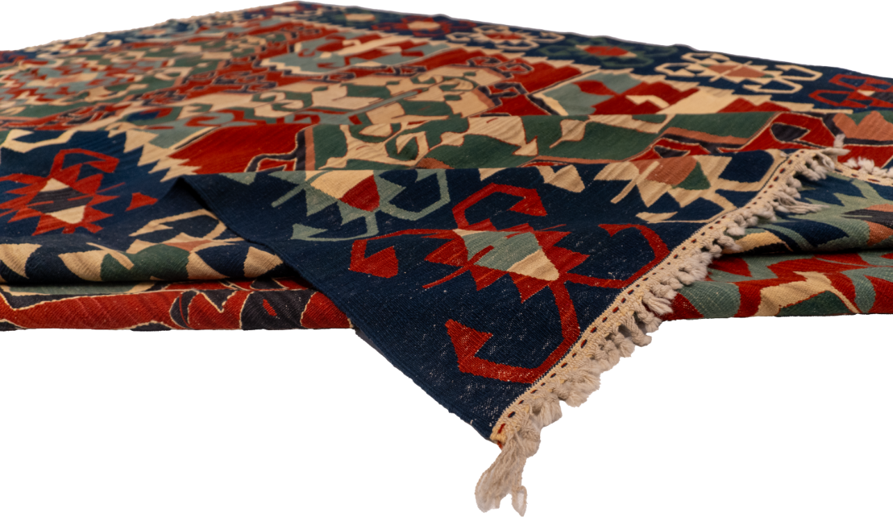 W 8.9 L 11.10 Kilim 100% Wool Hand-Woven All-Over Design - 60944