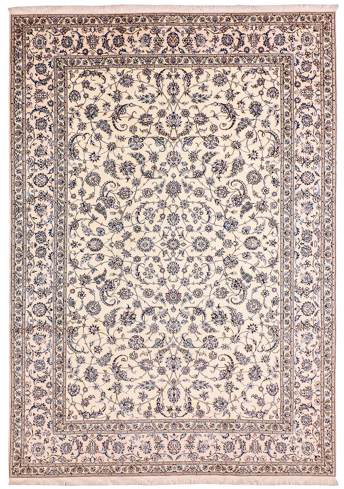 W 9 L 12 Naine Wool And Silk Blend Hand-Woven Traditional Design - 60951