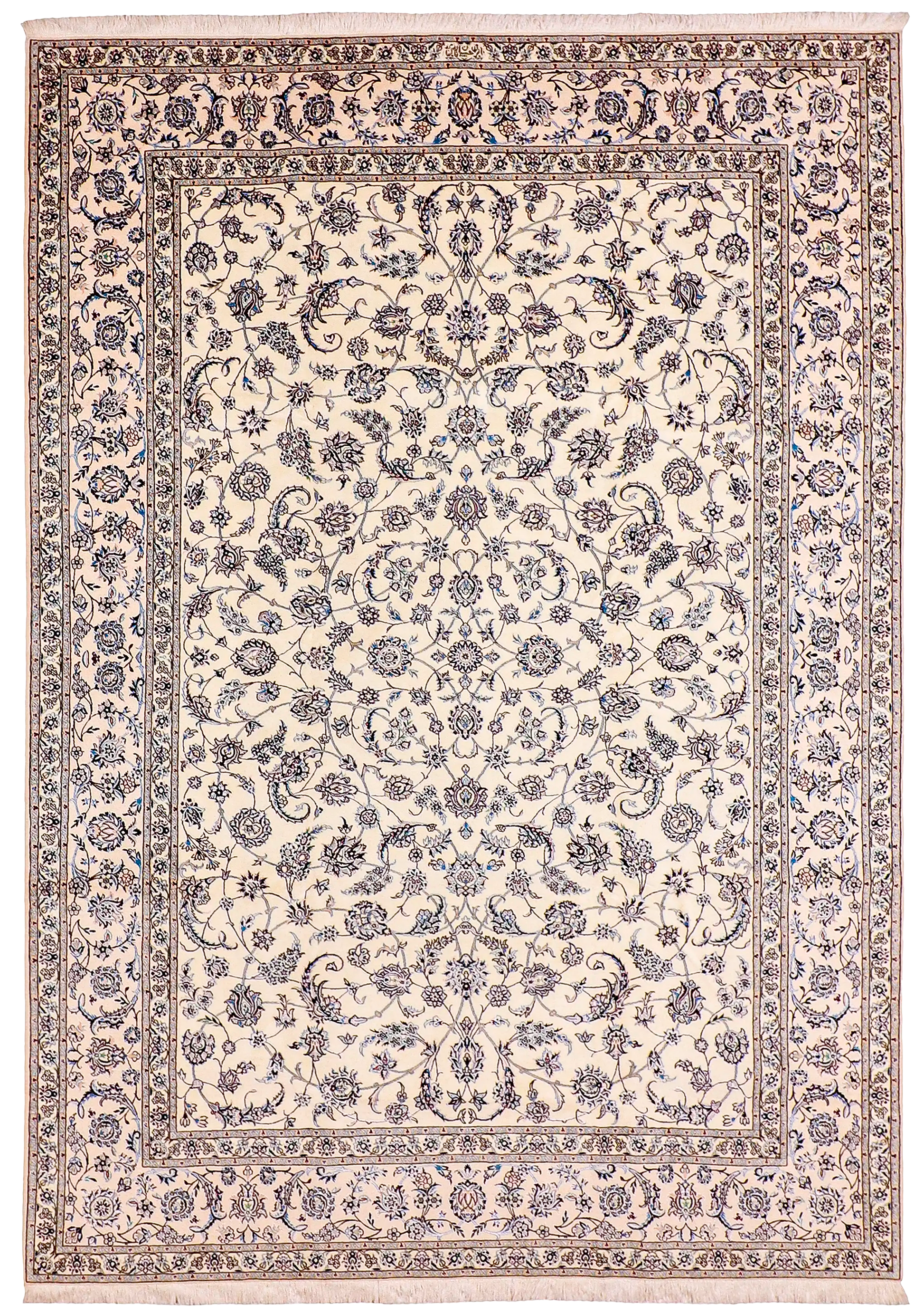 W 9 L 12 Naine Wool And Silk Blend Hand-Woven Traditional Design - 60951