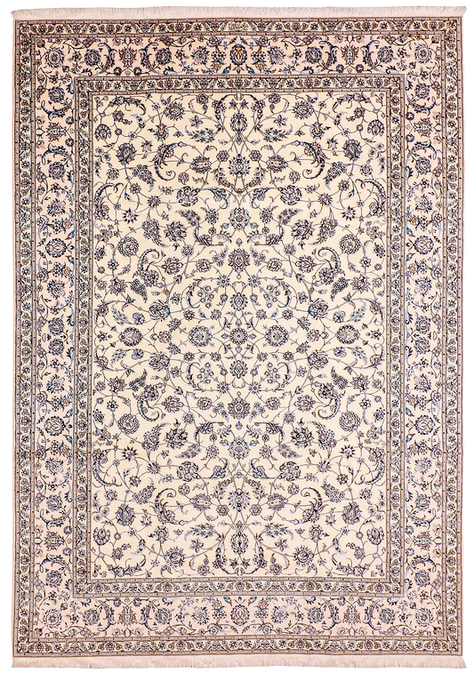 W 9 L 12 Naine Wool And Silk Blend Hand-Woven Traditional Design - 60951