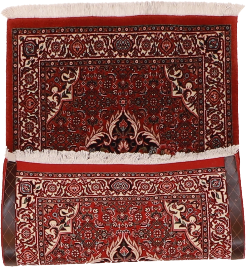 W 2.4 L 3.9 Bijar Wool-Silk Blend Hand-Woven Medallion Design - 60965