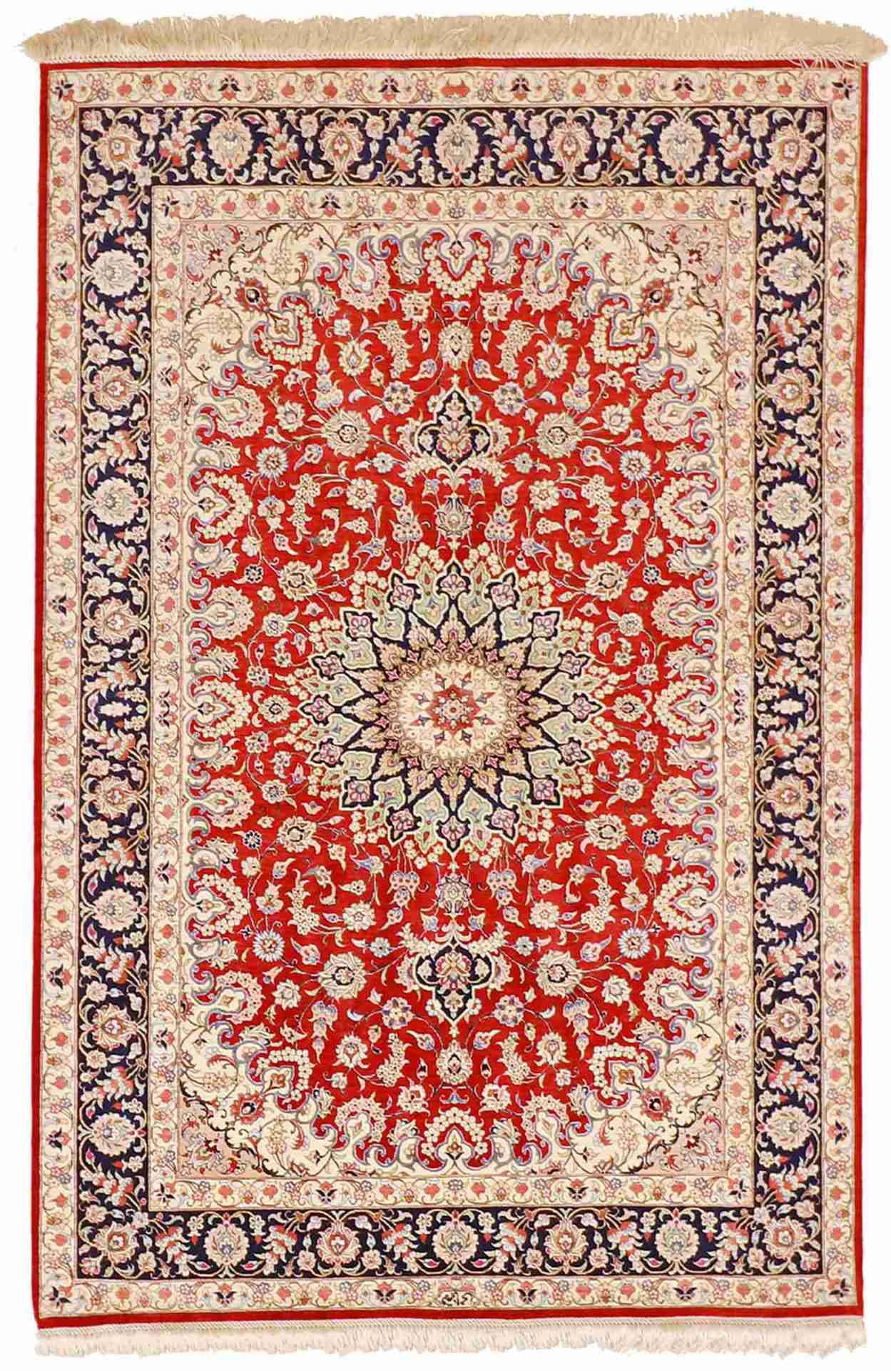 3.3 x 5 - Qum Silk All Over Rectangle - Finest Hand-Knotted Quality Wool — 60980