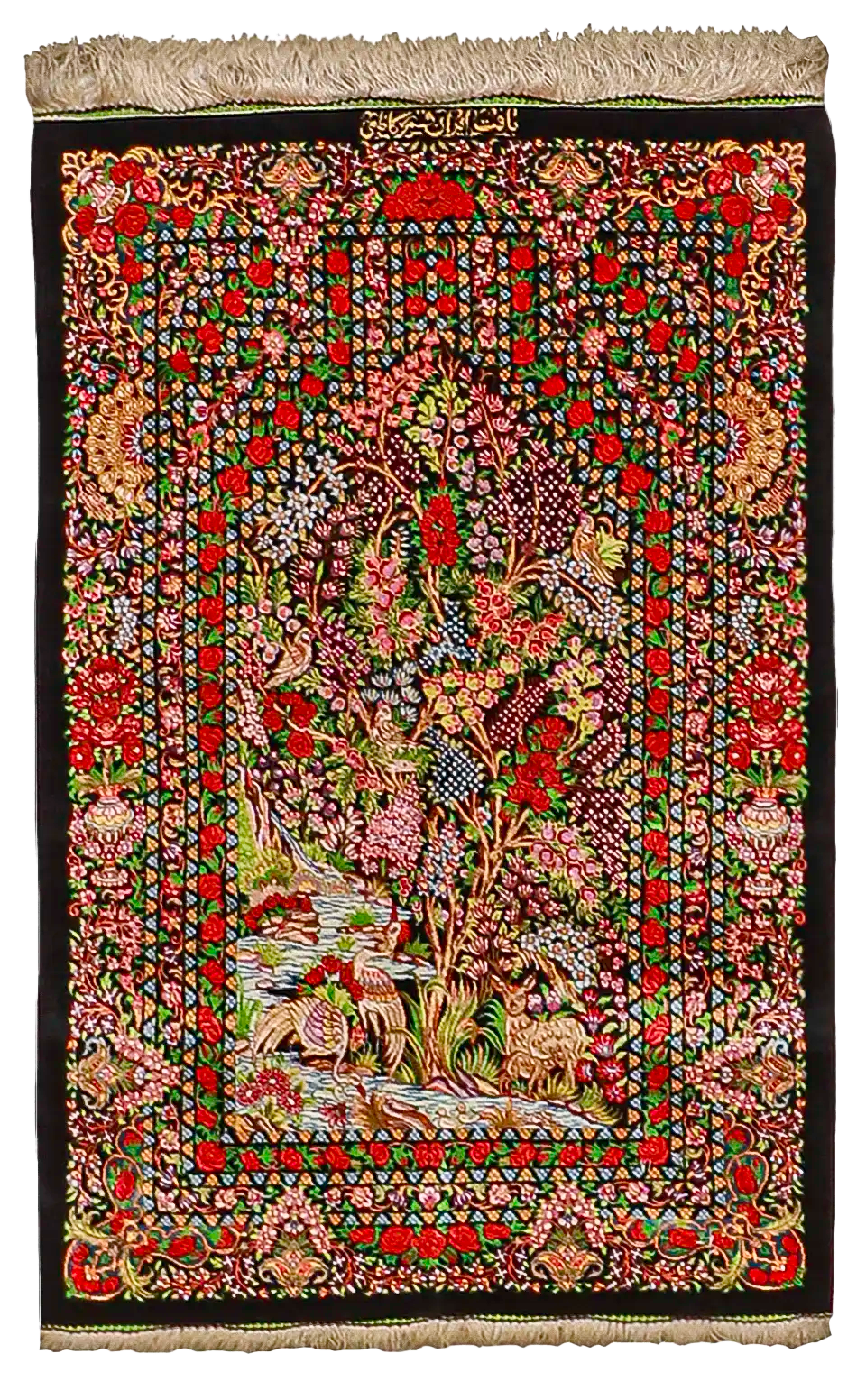 W 2 L 3 Qum 100% Silk Hand-Woven All-Over Design - 60983