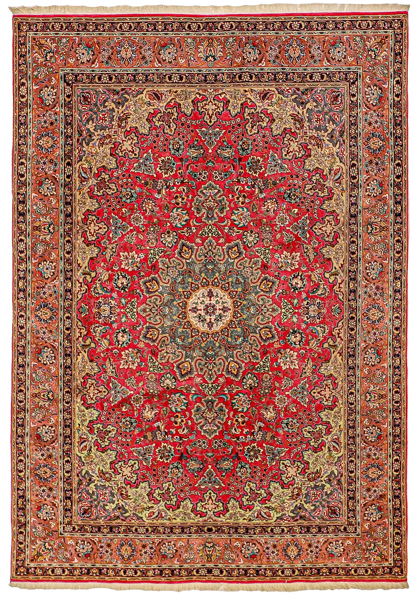 W 6.6 L 9.6 Tabriz 100% Wool Handmade Geometric Design - 61035