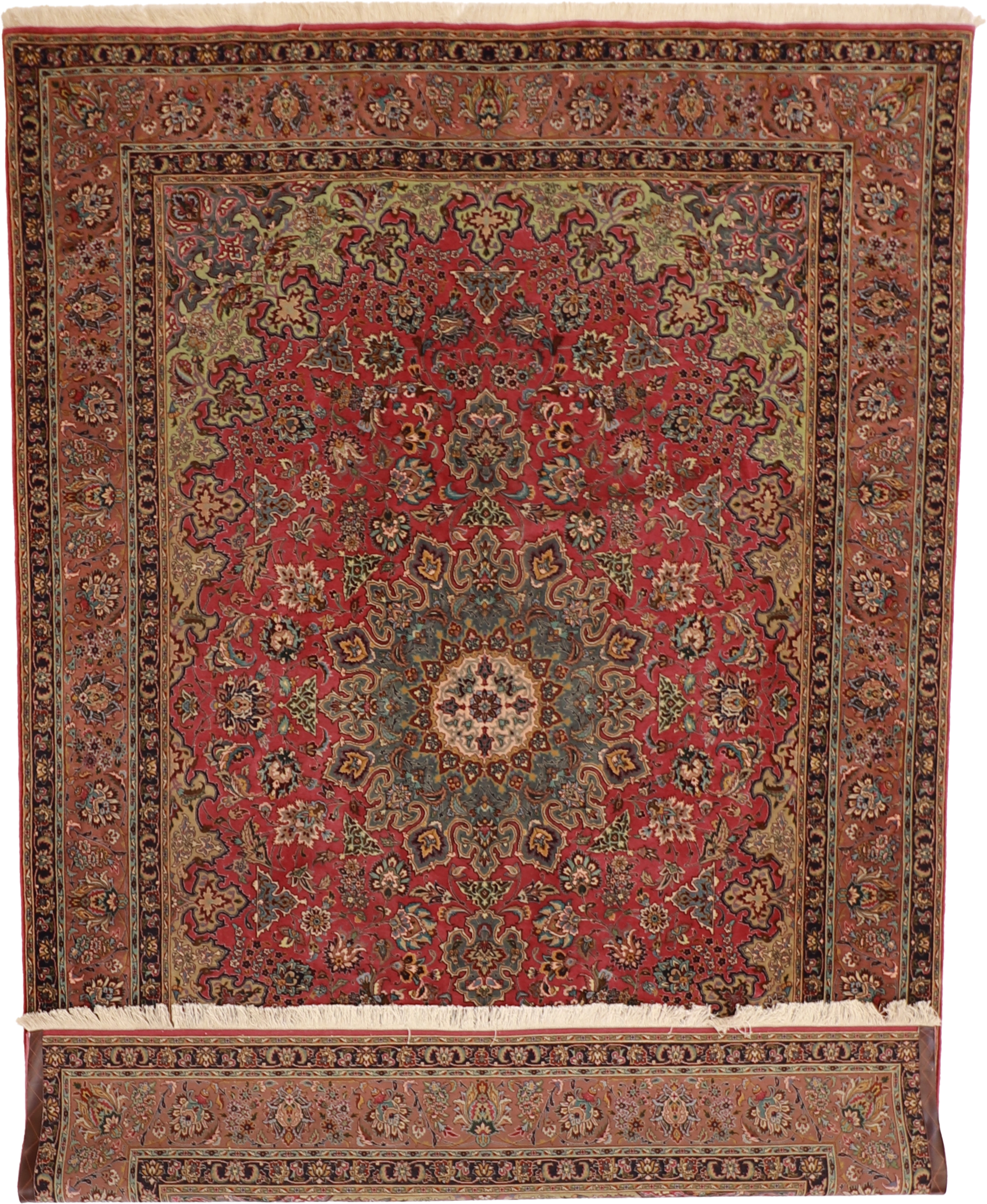 W 6.6 L 9.6 Tabriz 100% Wool Handmade Geometric Design - 61035