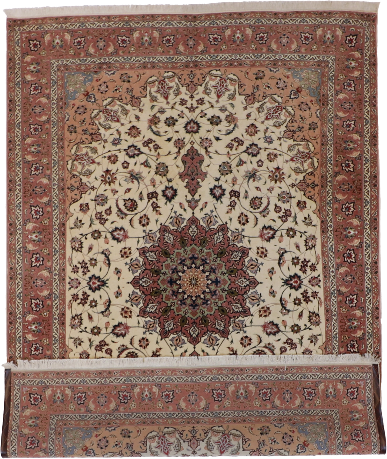 W 6.8 L 9.8 Tabriz Wool And Silk Blend Hand-Woven Traditional Design - 61054