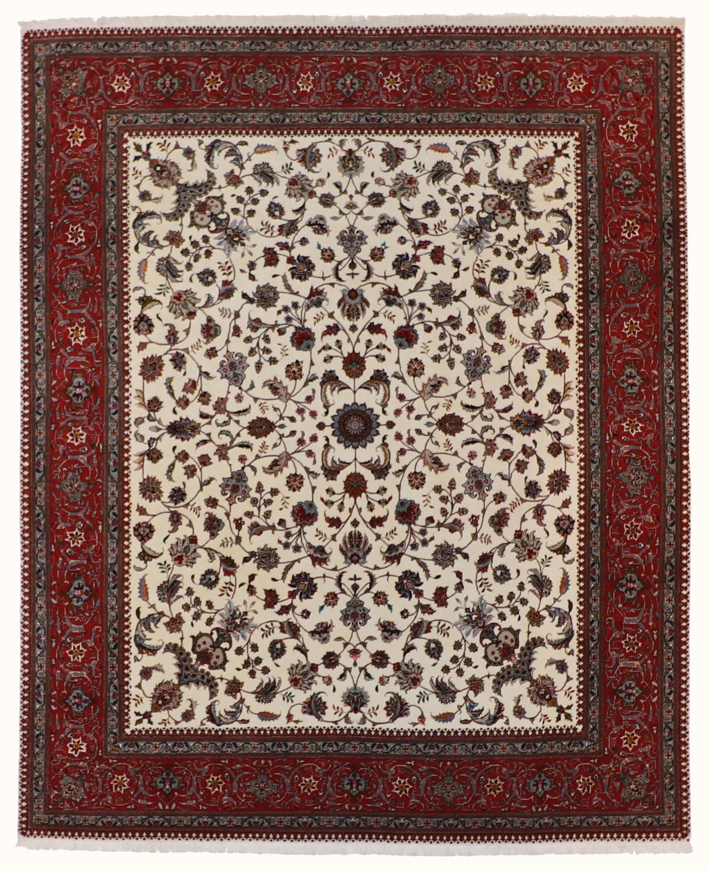 8.2 x 10 - Tabriz Fine/Silk Floral Rectangle - Finest Hand-Knotted Quality Wool — 61058