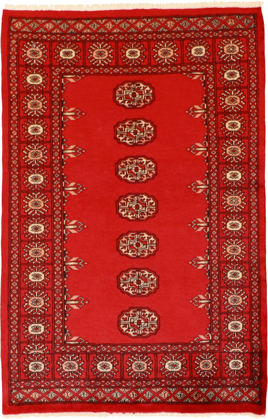 W 3.3 L 5 Bokhara 100% Wool Hand-Woven All-Over Design - 61215