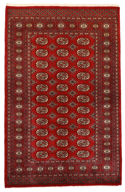 2.6 x 4 - Bokhara Wool Traditional Rectangle - Finest Hand-Knotted Quality Wool — 61219