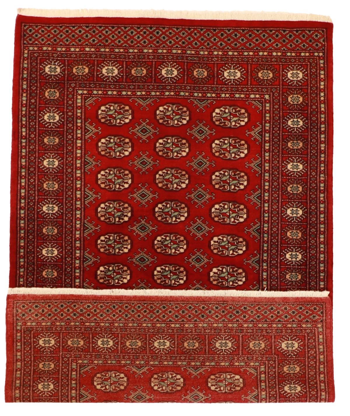 W 4.1 L 6.3 Bokhara 100% Wool Hand-Woven Geometric Design - 61219
