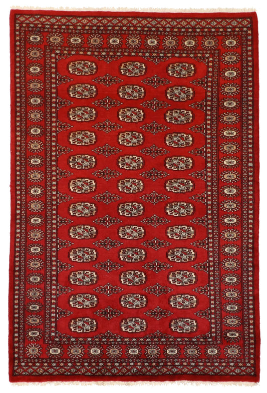 4.1 x 6 - Bokhara Wool Traditional Rectangle - Finest Hand-Knotted Quality Wool — 61221