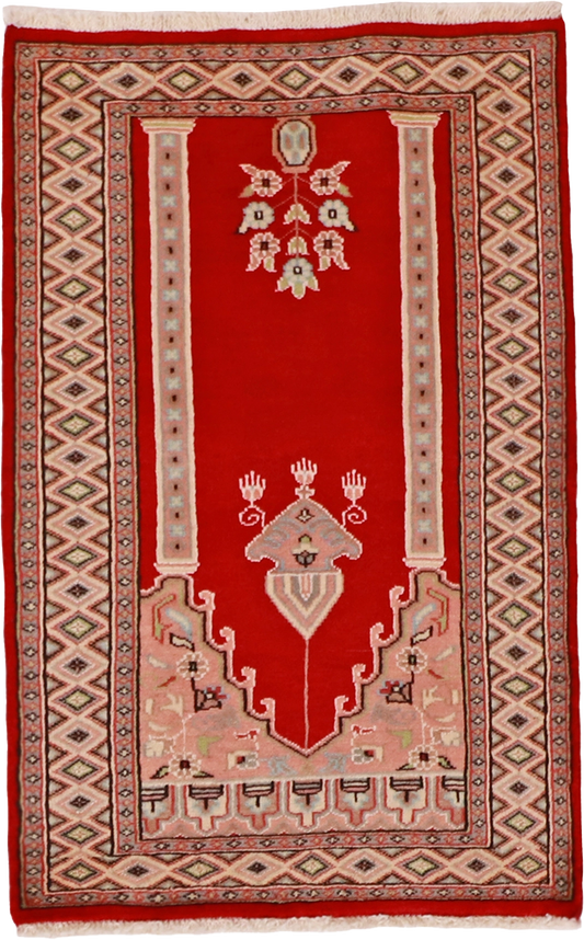 W 2.7 L 4.1 Bokhara 100% Wool Hand-Woven All-Over Design - 61222