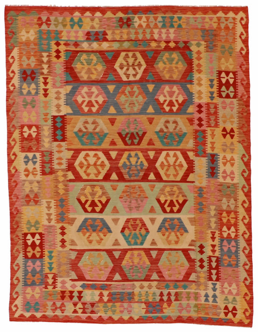 6.2 x 8.2 - Kilim Fine/Wool All Over Rectangle - Finest Hand-Made Quality Wool — 61224