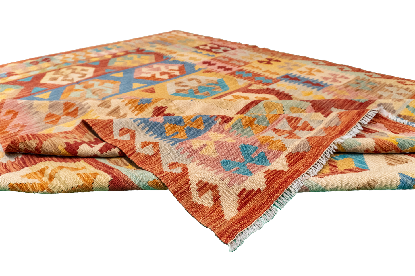 W 6.2 - L 8.2 - Kilim Fine/Wool All Over Rectangle - Finest Hand-Made Quality Wool - 61224