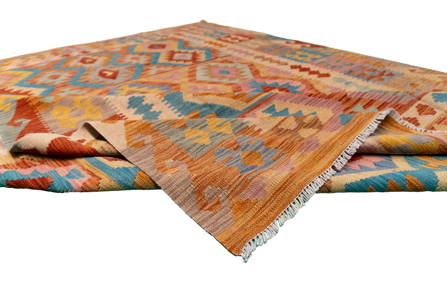 W 6.6 - L 8.6 - Kilim Fine/Wool All Over Rectangle - Finest Hand-Made Quality Wool - 61226