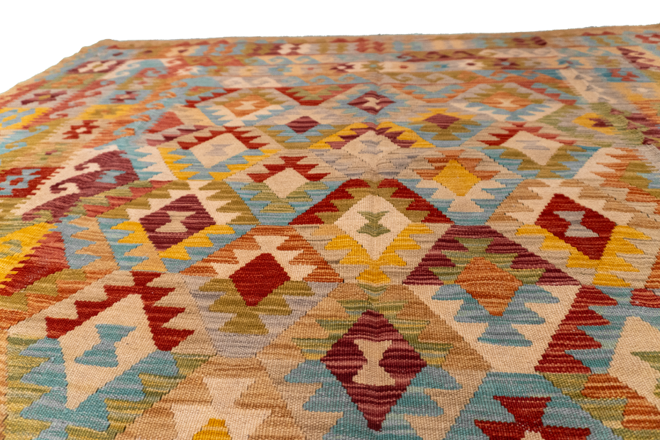 W 6.7 - L 9.10 - Kilim Fine/Wool All Over Rectangle - Finest Hand-Made Quality Wool - 61228