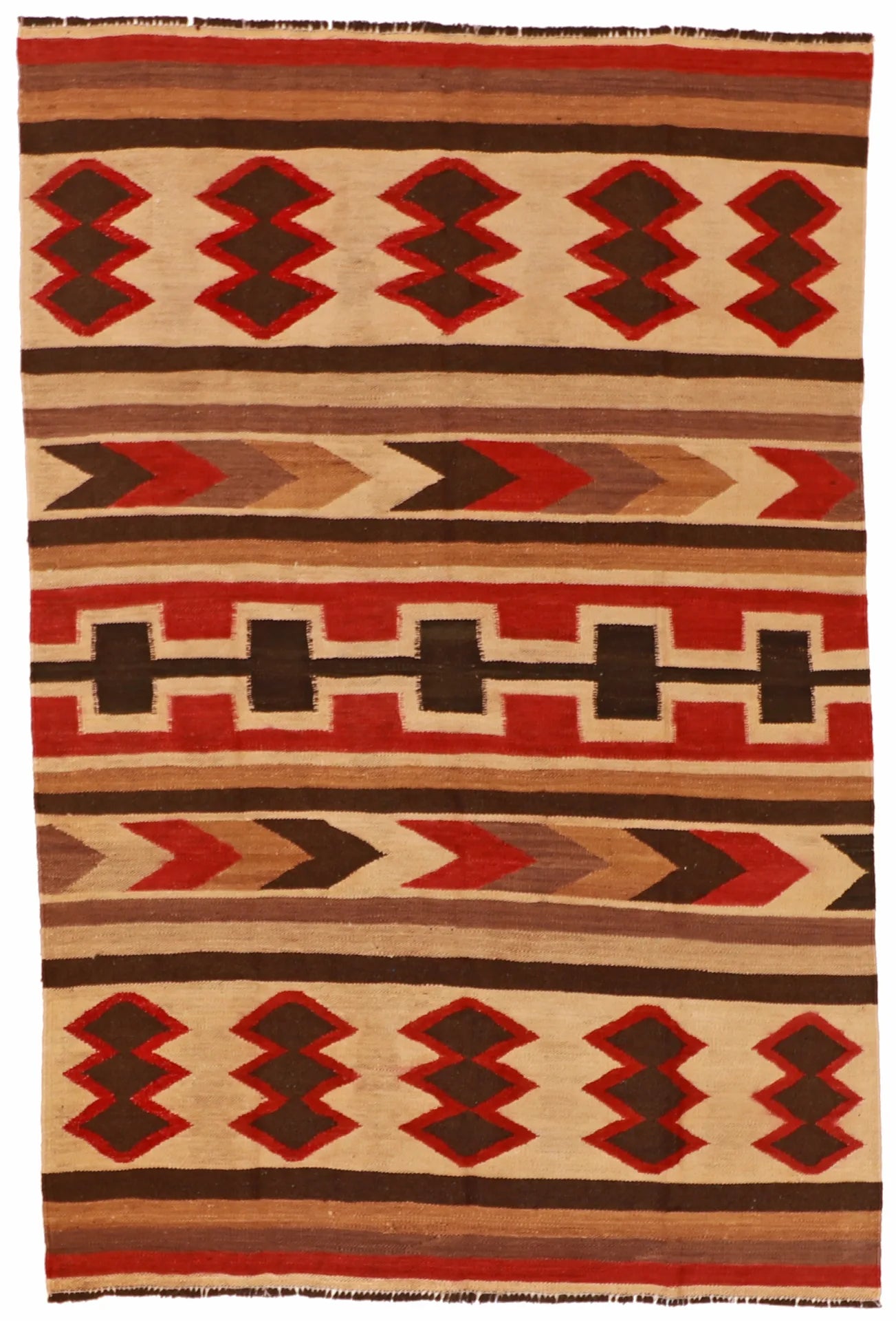 5 x 7 - Kilim Fine/Wool All Over Rectangle - Finest Hand-Made Quality Wool - 61235