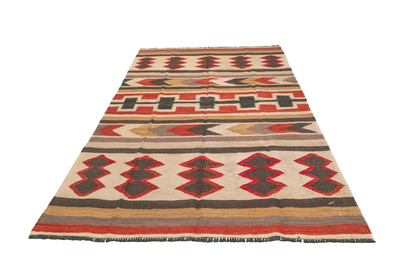 W 5 - L 7 - Kilim Fine/Wool All Over Rectangle - Finest Hand-Made Quality Wool - 61235