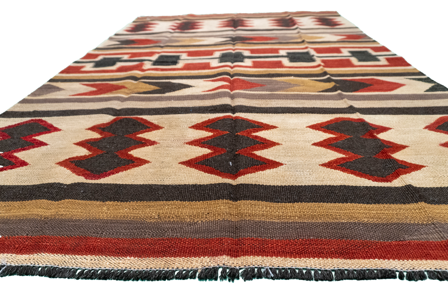 W 5 - L 7 - Kilim Fine/Wool All Over Rectangle - Finest Hand-Made Quality Wool - 61235