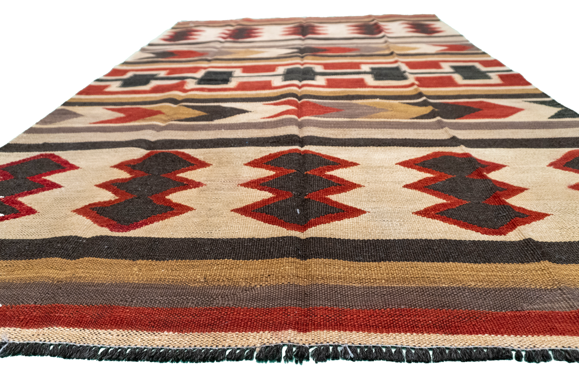 W 5 - L 7 - Kilim Fine/Wool All Over Rectangle - Finest Hand-Made Quality Wool - 61235