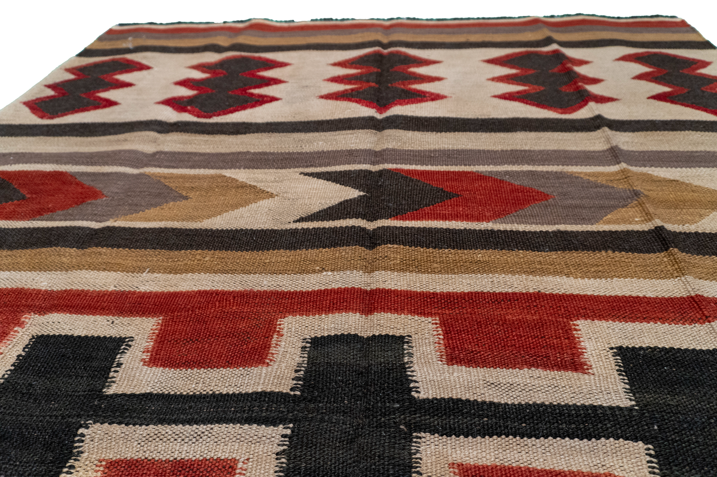 W 5 - L 7 - Kilim Fine/Wool All Over Rectangle - Finest Hand-Made Quality Wool - 61235