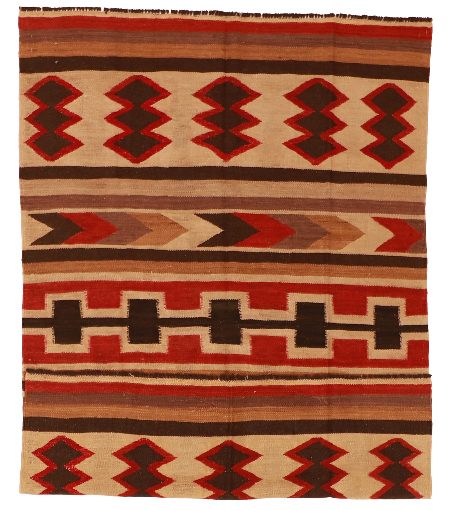 W 5 - L 7 - Kilim Fine/Wool All Over Rectangle - Finest Hand-Made Quality Wool - 61235