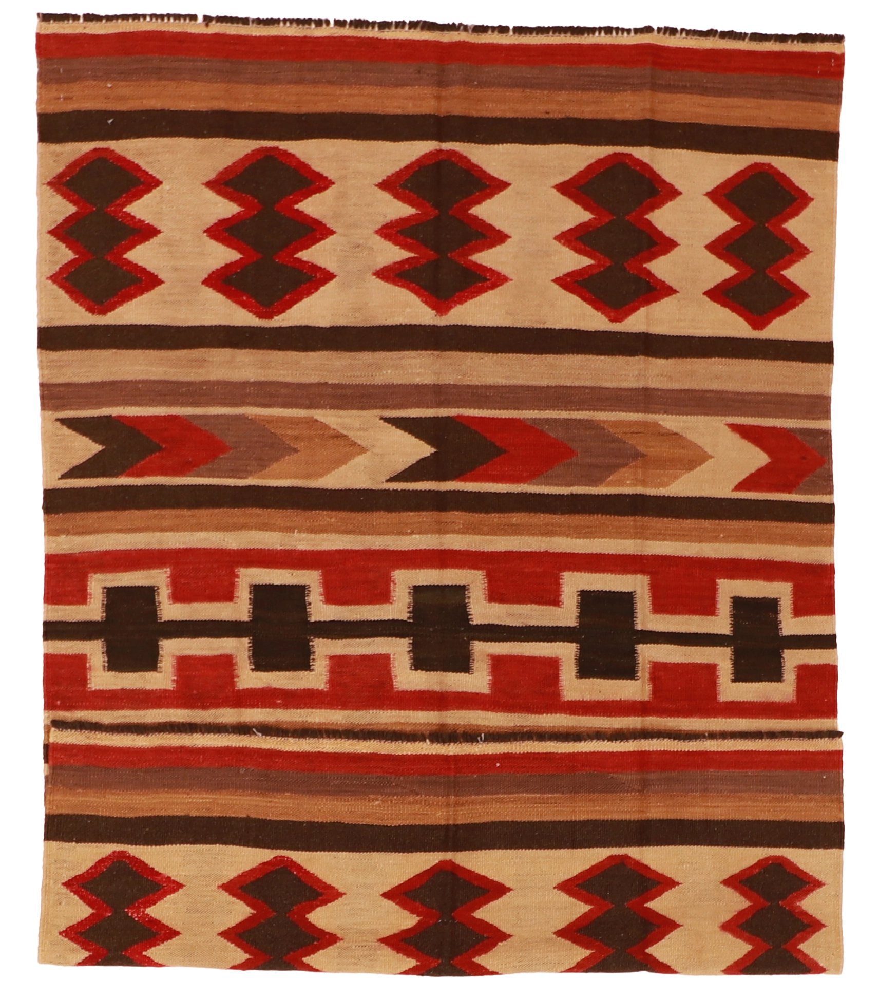 W 5 - L 7 - Kilim Fine/Wool All Over Rectangle - Finest Hand-Made Quality Wool - 61235