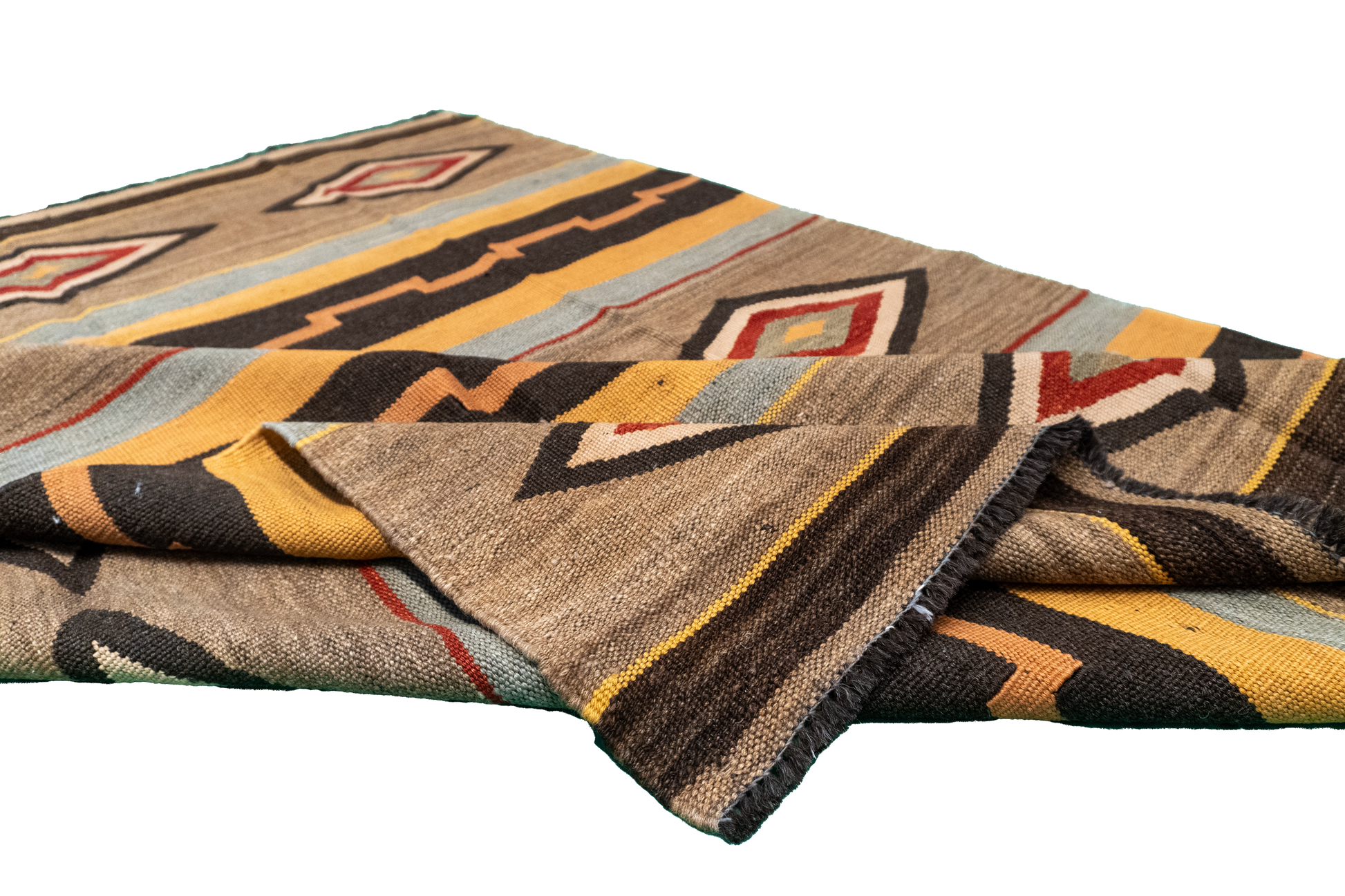 W 4.11 L 6.6 Kilim 100% Wool Hand-Woven All-Over Design - 61238