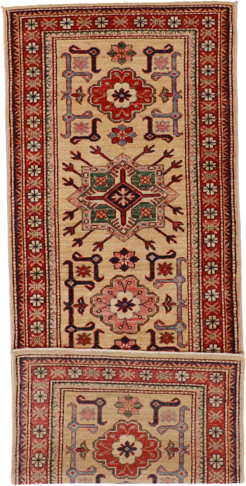 W 2.6 L 6.8 Mahal Runner 100% Wool Hand-Woven All-Over Design - 61242