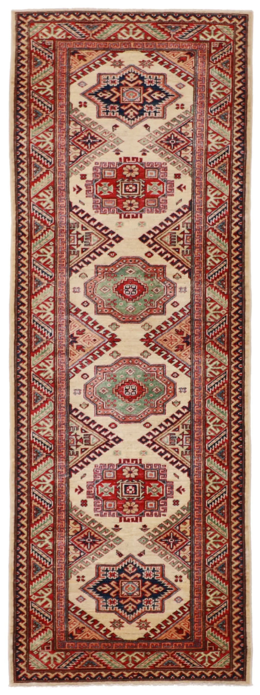 W 2.7 L 7.3 Karajeh Runner 100% Wool Handmade Geometric Design - 61244