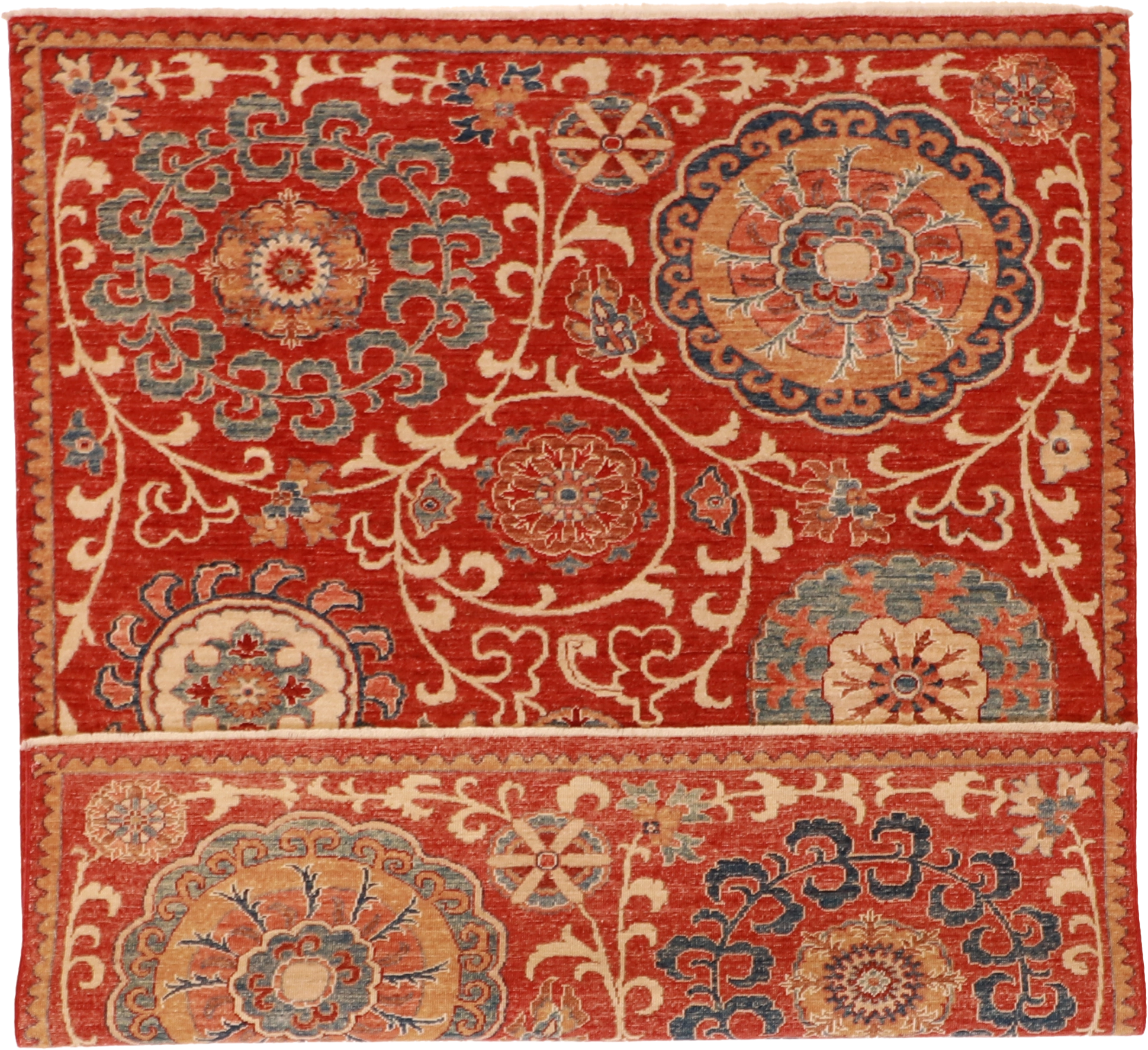 W 5.2 L 6.5 Suzannie 100% Wool Hand-Woven All-Over Design - 61245