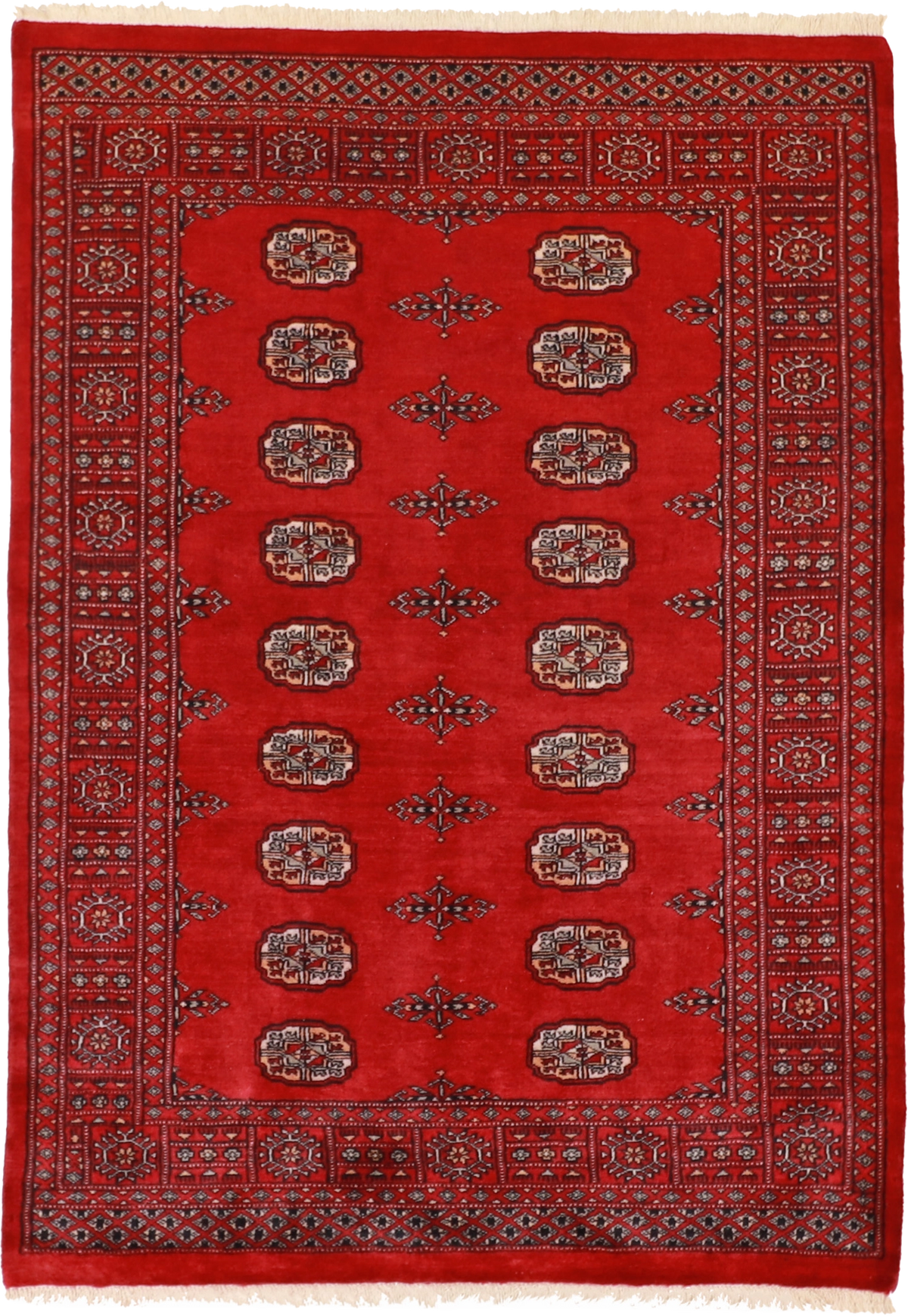 W 4.1 L 5.10 Bokhara 100% Wool Hand-Woven All-Over Design - 61262