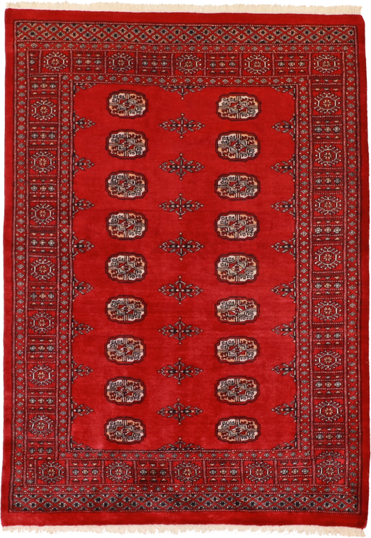 W 4.1 L 5.10 Bokhara 100% Wool Hand-Woven All-Over Design - 61262