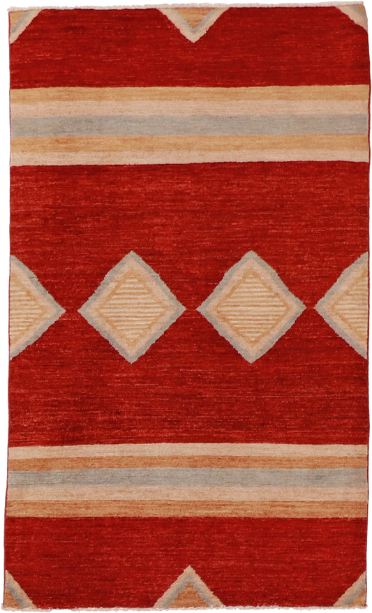 W 3.1 - L 5.2 Mountain Modern 100% Wool Handmade Rug - 61272