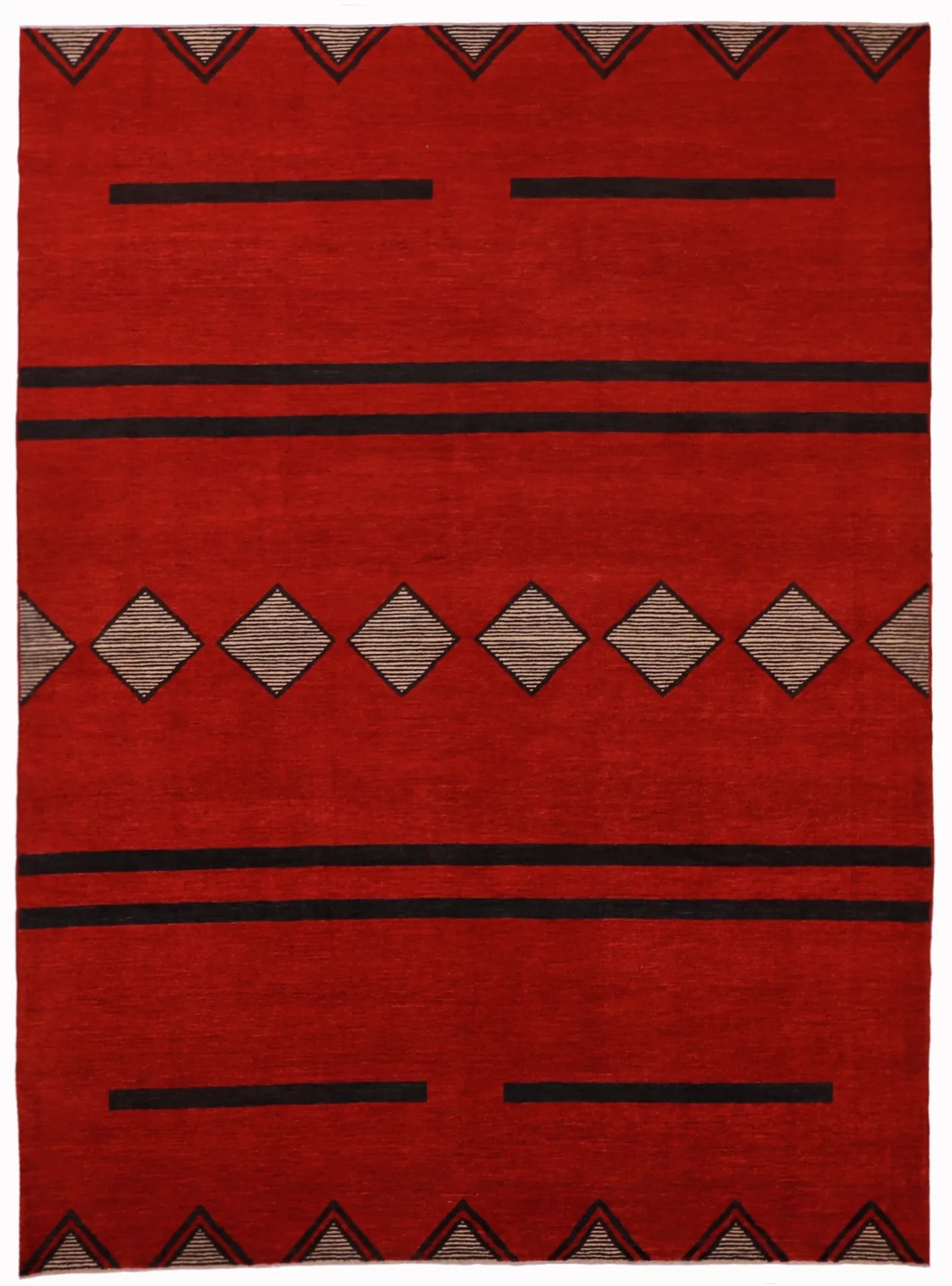 W 9 - L 12 - Mountain Modern Wool Western Rectangle - Hand Woven Rug - 61315
