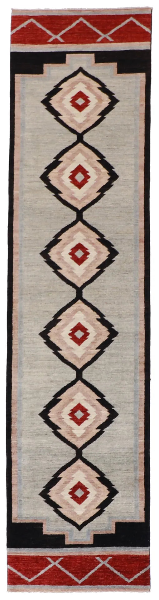 2.6 x 10.4 - Mountain Modern Fine All Over Rectangle - Finest Hand-Knotted Quality Wool — 61319