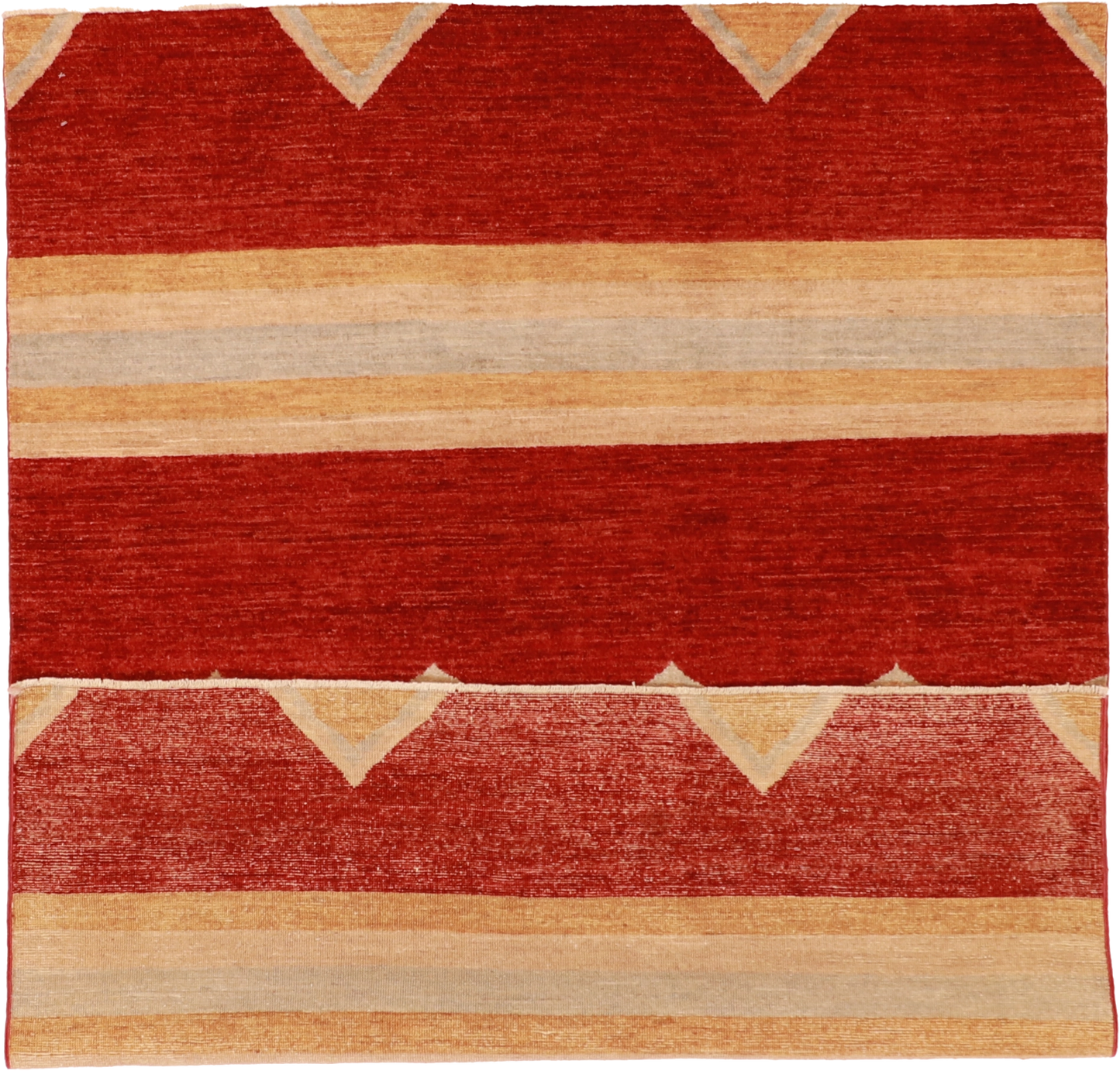 W 5.1 L 6.8 Mountain Modern 100% Wool Hand-Woven Geometric Design - 61327