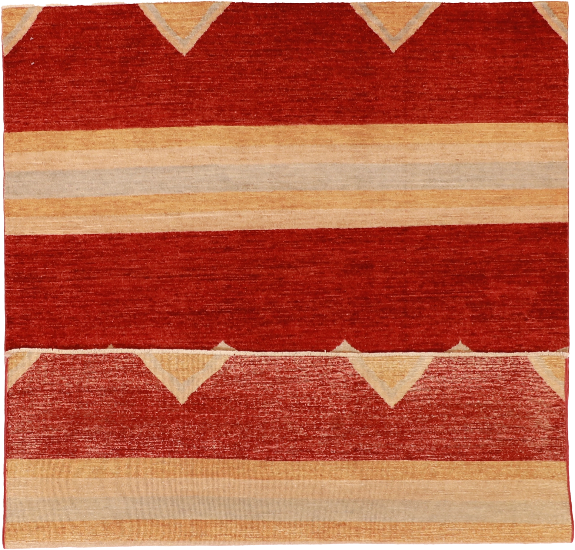 W 5.1 L 6.8 Mountain Modern 100% Wool Hand-Woven Geometric Design - 61327