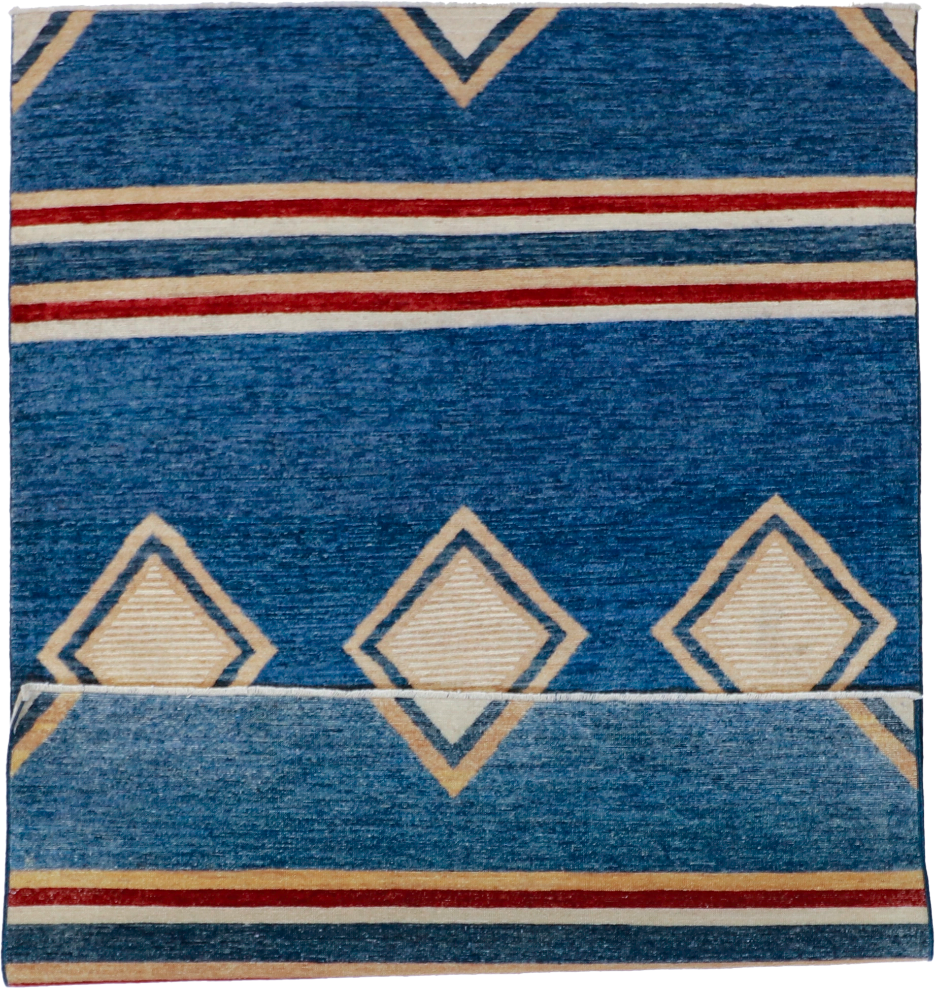 W 4.10 L 6.10 Mountain Modern 100% Wool Hand-Woven All-Over Design - 61328