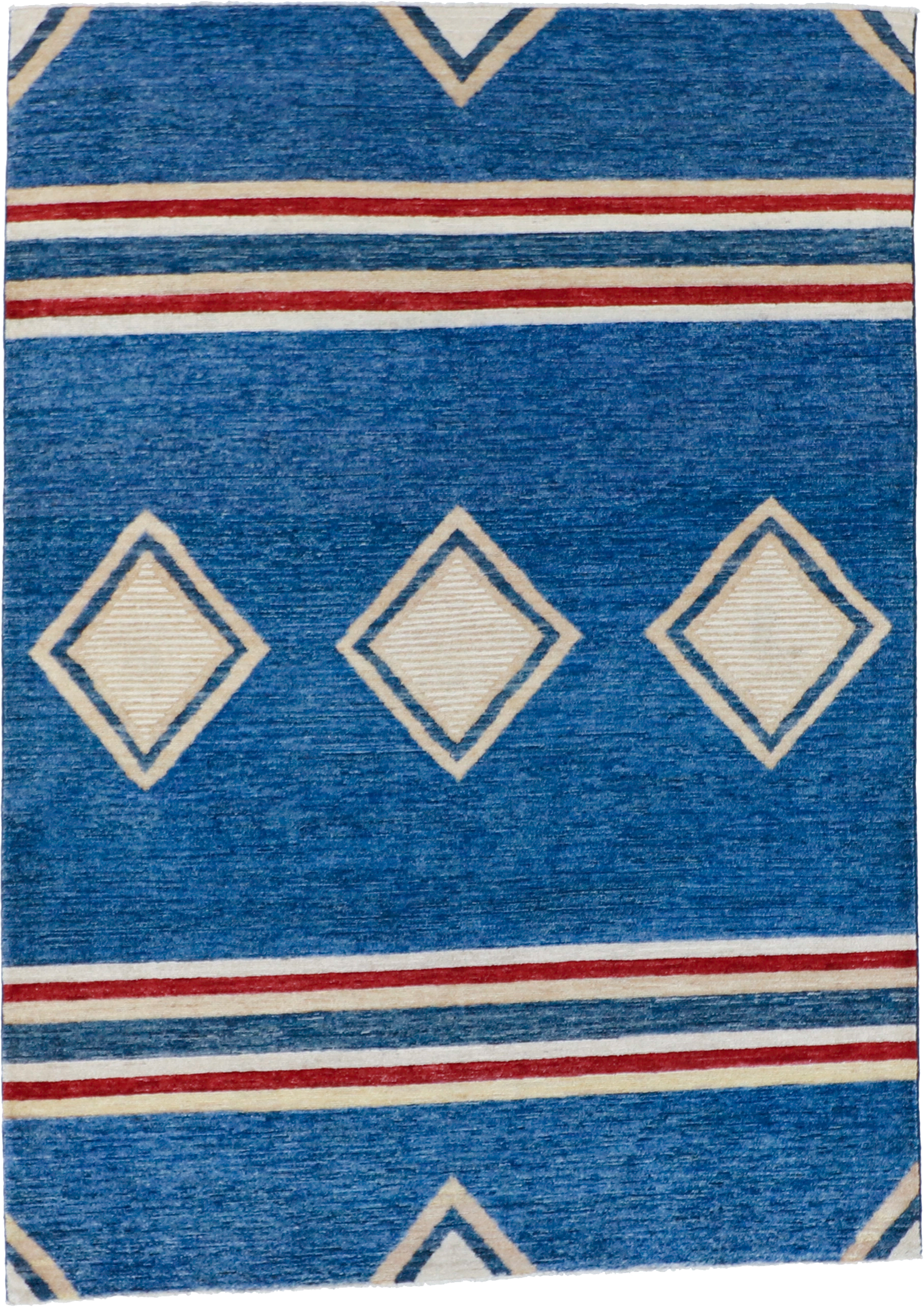 W 4.10 L 6.10 Mountain Modern 100% Wool Hand-Woven All-Over Design - 61328