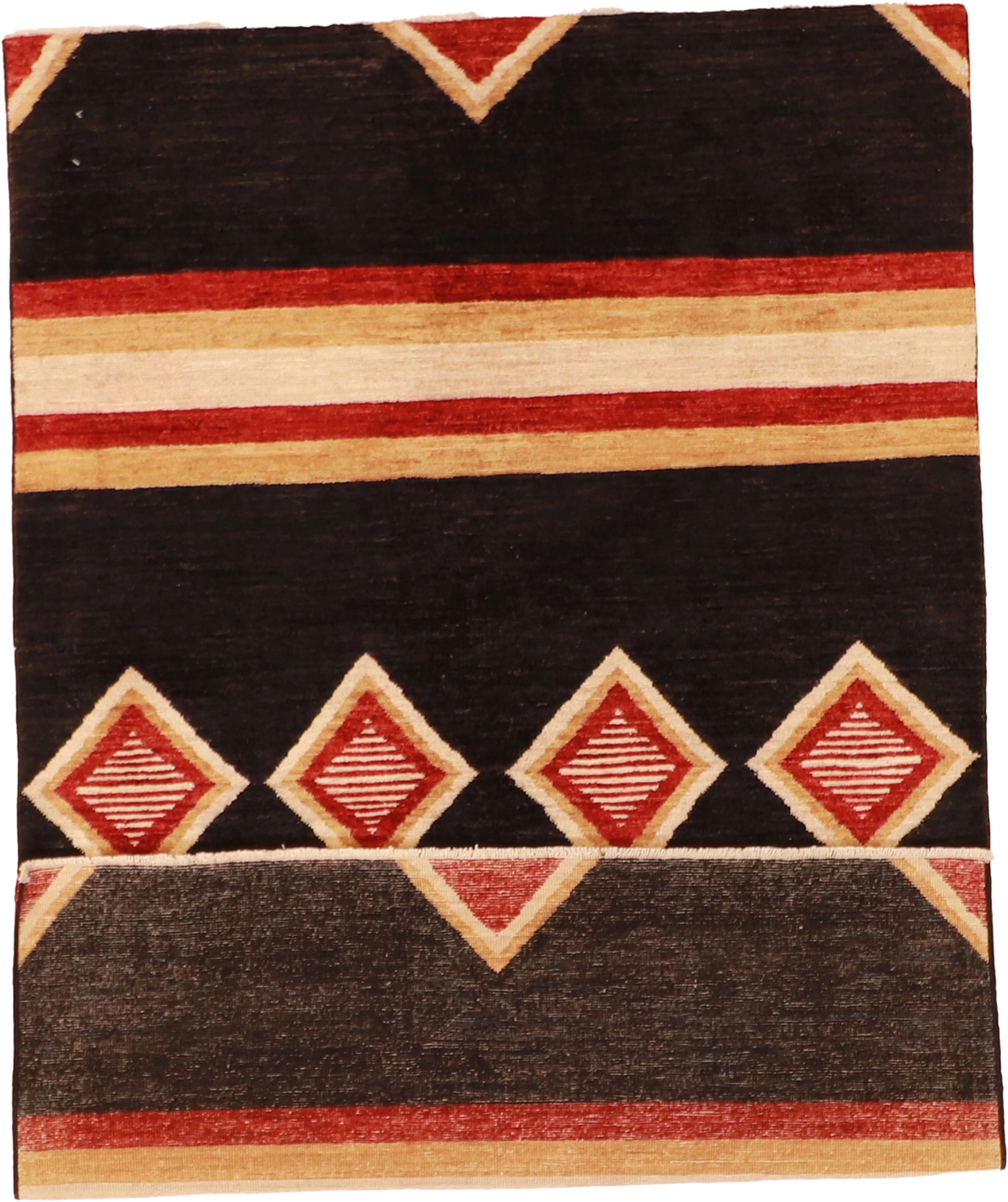 W 4 - L 6.3 Mountain Modern 100% Wool Hand-Woven Rug - 61332