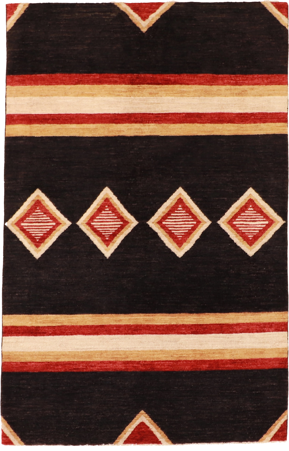 W 4 - L 6.3 Mountain Modern 100% Wool Hand-Woven Rug - 61332