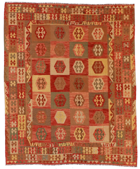 8 x 9.9 - Kilim Fine/Wool All Over Rectangle - Finest Hand-Made Quality Wool — 61335